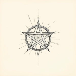 Artistic Sketch Pentagram Tattoo
