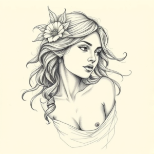 Artistic Sketch Persephone Tattoo