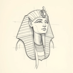 Artistic Sketch Pharaoh Tattoo