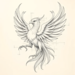 Artistic Sketch Phoenix Tattoo