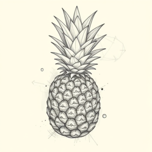 Artistic Sketch Pineapple Tattoo