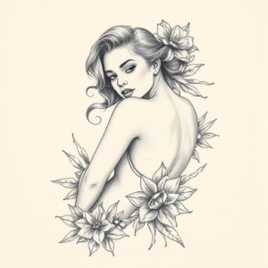 Artistic Sketch Pinup Tattoo