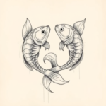 Artistic Sketch Pisces Tattoo