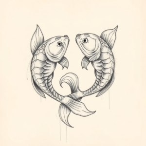 Artistic Sketch Pisces Tattoo