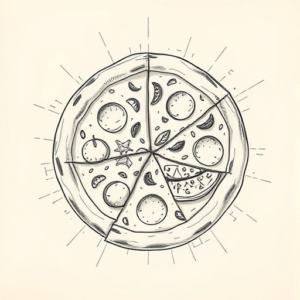 Artistic Sketch Pizza Tattoo