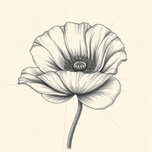 Artistic Sketch Poppy Tattoo