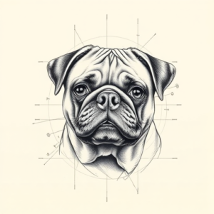 Artistic Sketch Pug Tattoo