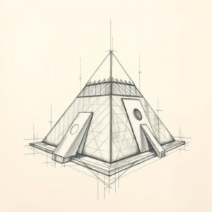 Artistic Sketch Pyramid Tattoo
