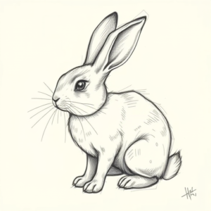 Artistic Sketch Rabbit Tattoo
