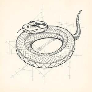 Artistic Sketch Rattlesnake Tattoo