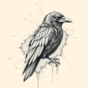Artistic Sketch Raven Tattoo