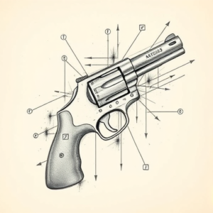 Artistic Sketch Revolver Tattoo