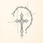 Artistic Sketch Rosary Tattoo
