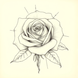 Artistic Sketch Rose Tattoo