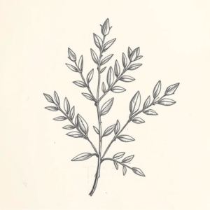 Artistic Sketch Rosemary Tattoo