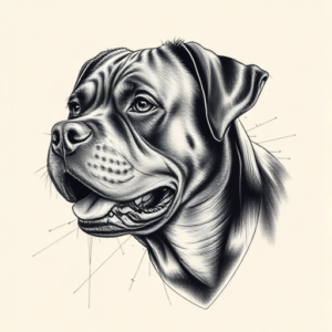 Artistic Sketch Rottweiler Tattoo