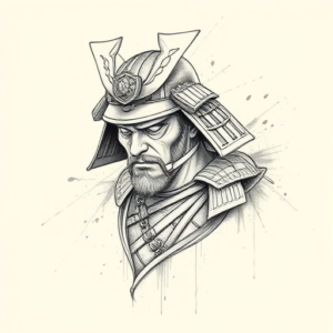 Artistic Sketch Samurai Tattoo