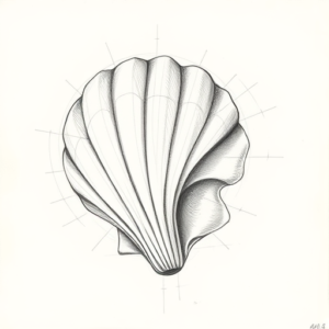 Artistic Sketch Seashell Tattoo