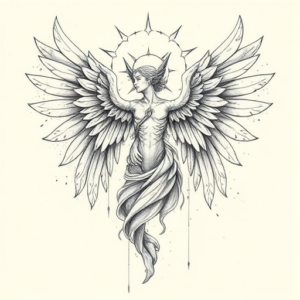 Artistic Sketch Seraphim Tattoo