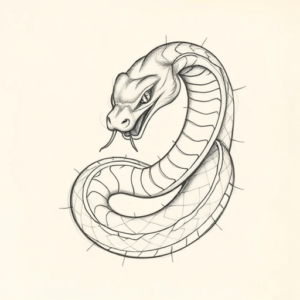 Artistic Sketch Serpent Tattoo