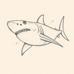 Artistic Sketch Shark Tattoo