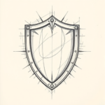 Artistic Sketch Shield Tattoo