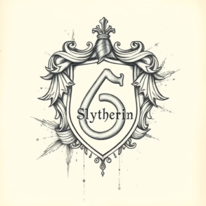Artistic Sketch Slytherin Tattoo