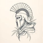 Artistic Sketch Spartan Tattoo