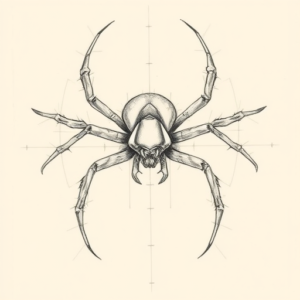 Artistic Sketch Spider Tattoo