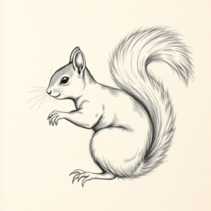 Artistic Sketch Squirrel Tattoo