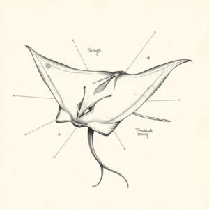 Artistic Sketch Stingray Tattoo