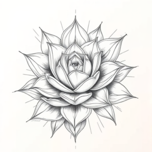 Artistic Sketch Succulent Tattoo