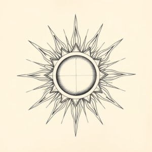 Artistic Sketch Sun Tattoo