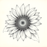 Artistic Sketch Sunflower Tattoo