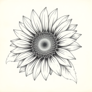 Artistic Sketch Sunflower Tattoo