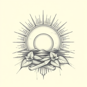 Artistic Sketch Sunrise Tattoo