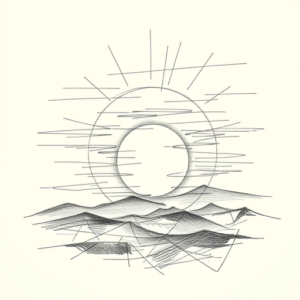 Artistic Sketch Sunset Tattoo