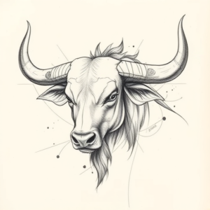 Artistic Sketch Taurus Tattoo