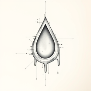 Artistic Sketch Teardrop Tattoo