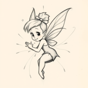 Artistic Sketch Tinkerbell Tattoo