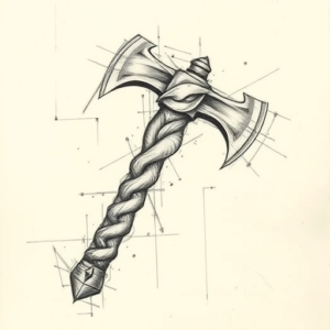 Artistic Sketch Tomahawk Tattoo