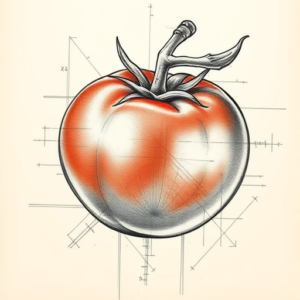 Artistic Sketch Tomato Tattoo