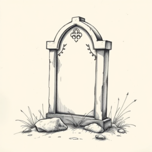 Artistic Sketch Tombstone Tattoo