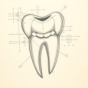 Artistic Sketch Tooth Tattoo