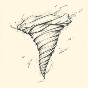 Artistic Sketch Tornado Tattoo