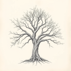 Artistic Sketch Tree Tattoo