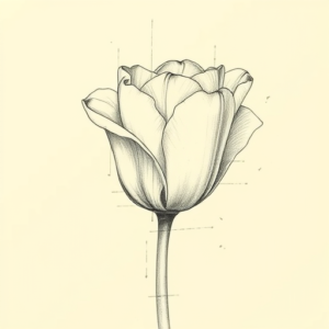 Artistic Sketch Tulip Tattoo