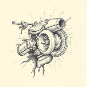 Artistic Sketch Turbo Tattoo