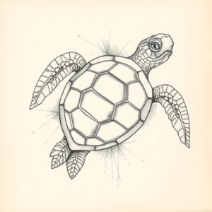 Artistic Sketch Turtle Tattoo