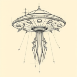 Artistic Sketch Ufo Tattoo